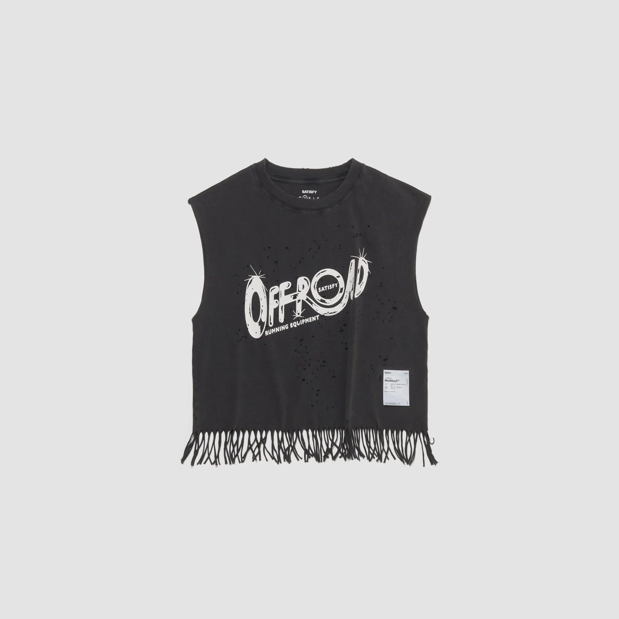 MothTech Cropped Fringed Muscle Tee · Hombre