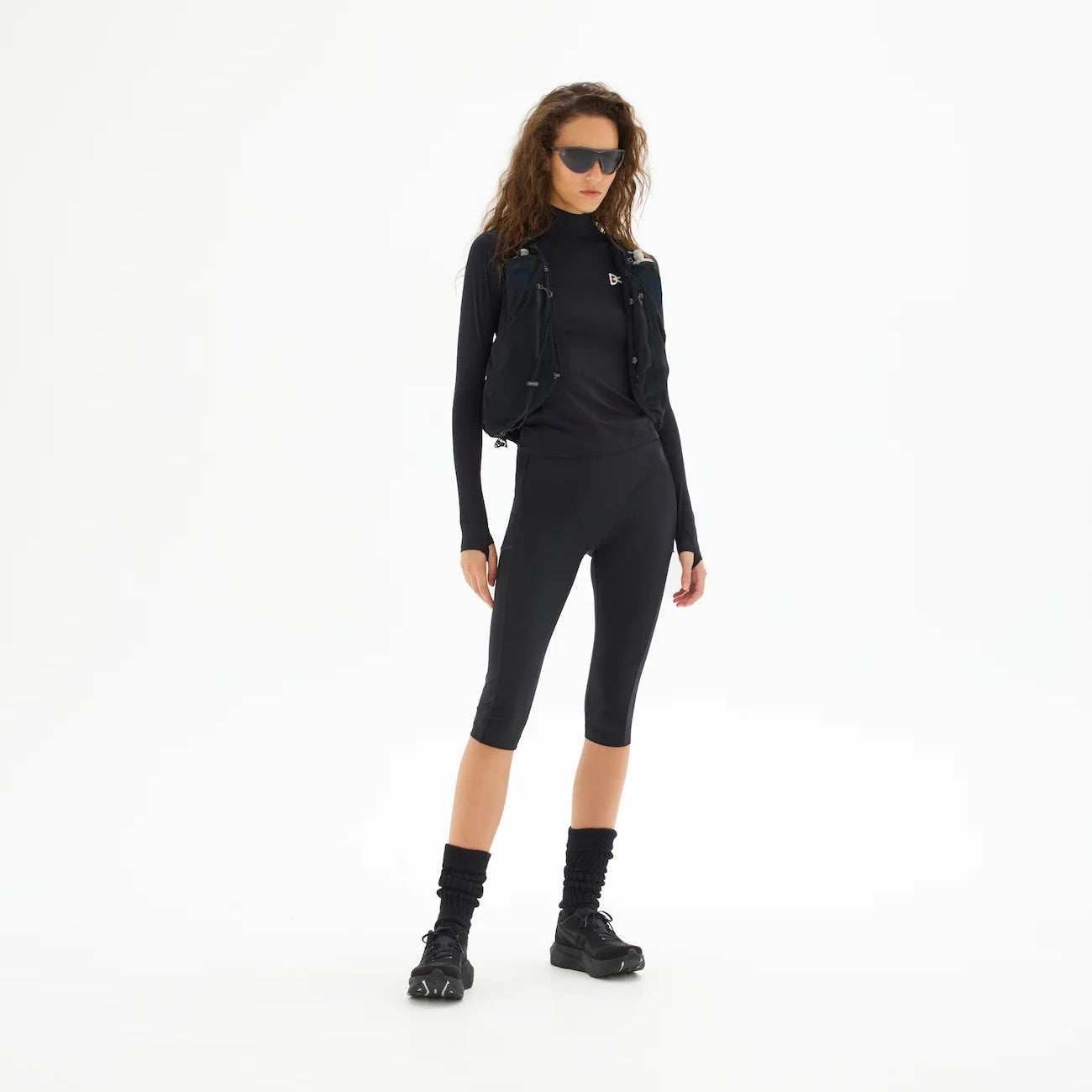 Paneled Long Sleeve Tee, Black · Mujer