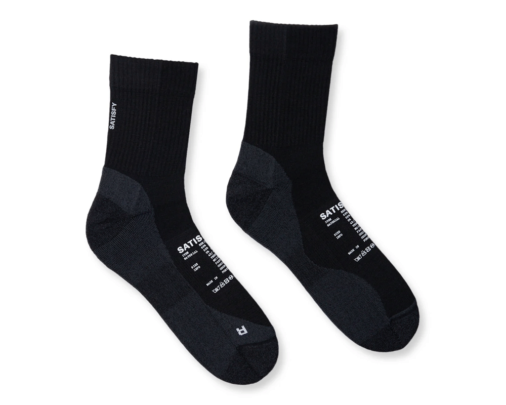 Calcetas deportivas Satisfy Merino Nylon Tube Unisex Black