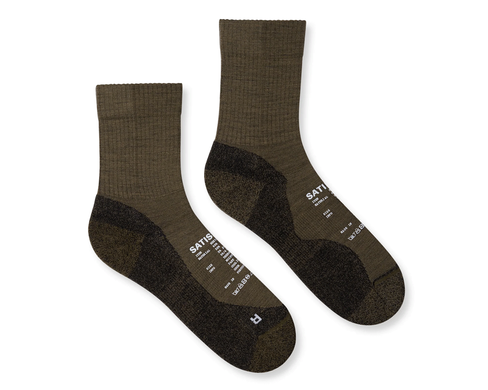 Calcetas deportivas Satisfy Merino Nylon Tube Unisex Dark Olive