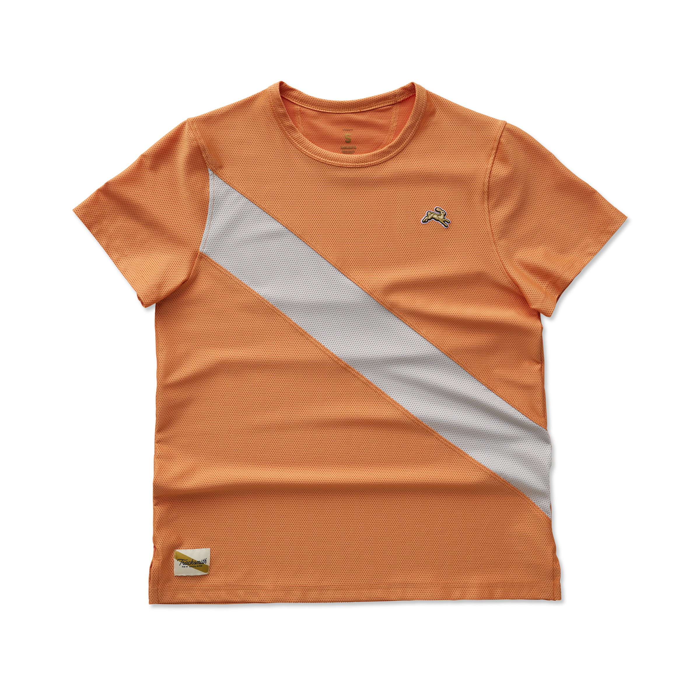 Playera Deportiva Tracksmith Van Cortlandt Coral Gold Mujer
