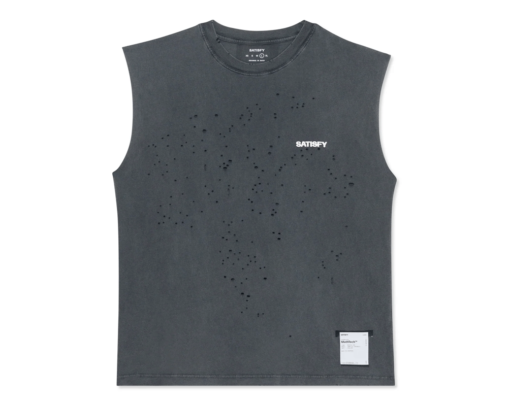 Playera deportiva Satisfy MothTech Muscle Tee Unisex Faded Black