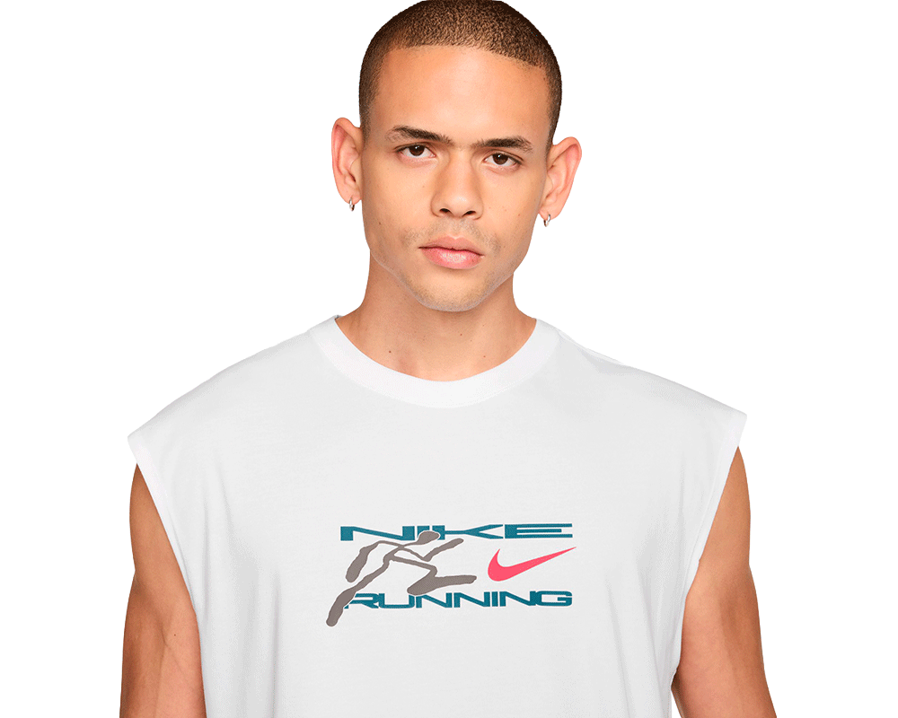 Playera de correr sin mangas Nike Dri-FIT Hombre White