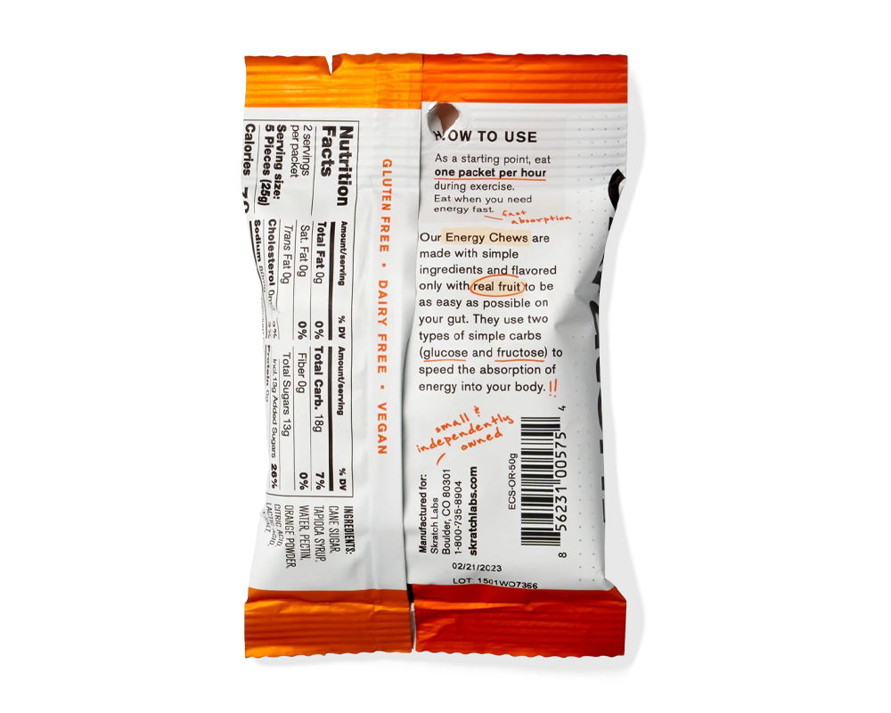 Energy Chews de Skratch Labs Orange
