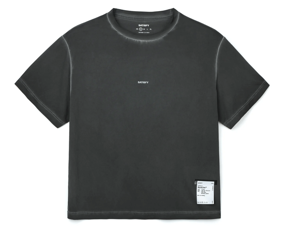 Playera deportiva Satisfy AuraLite Mujer Pigment Black SA