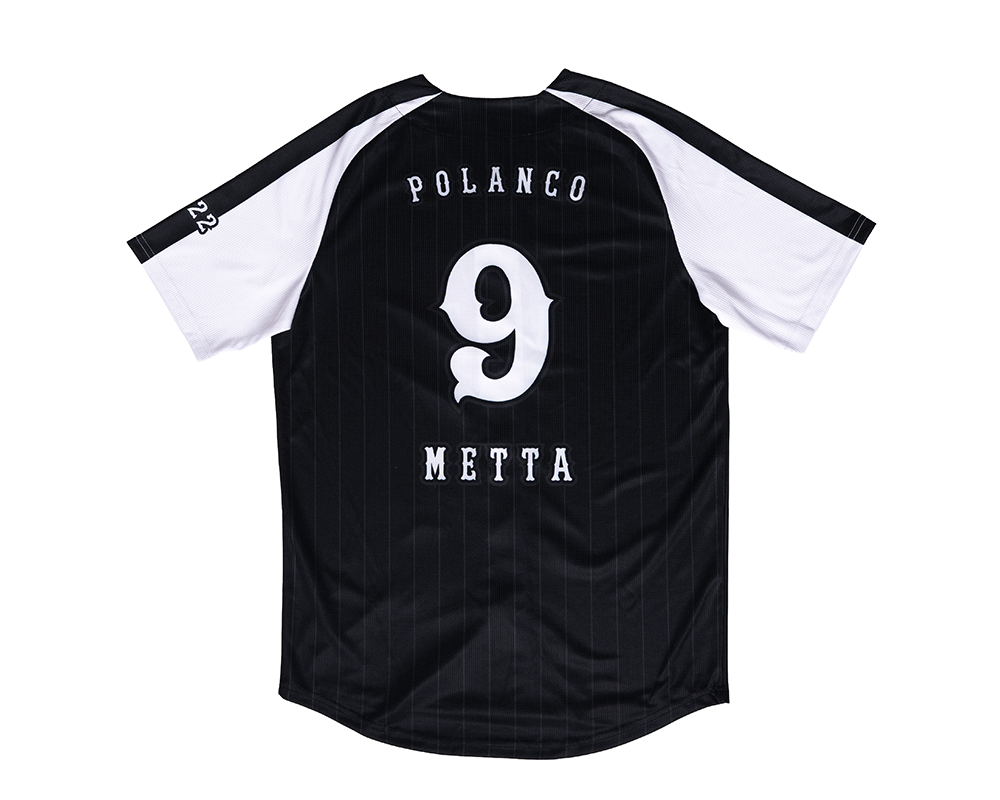 Jersey Baseball Metta Polanco Unisex Negro/Blanco