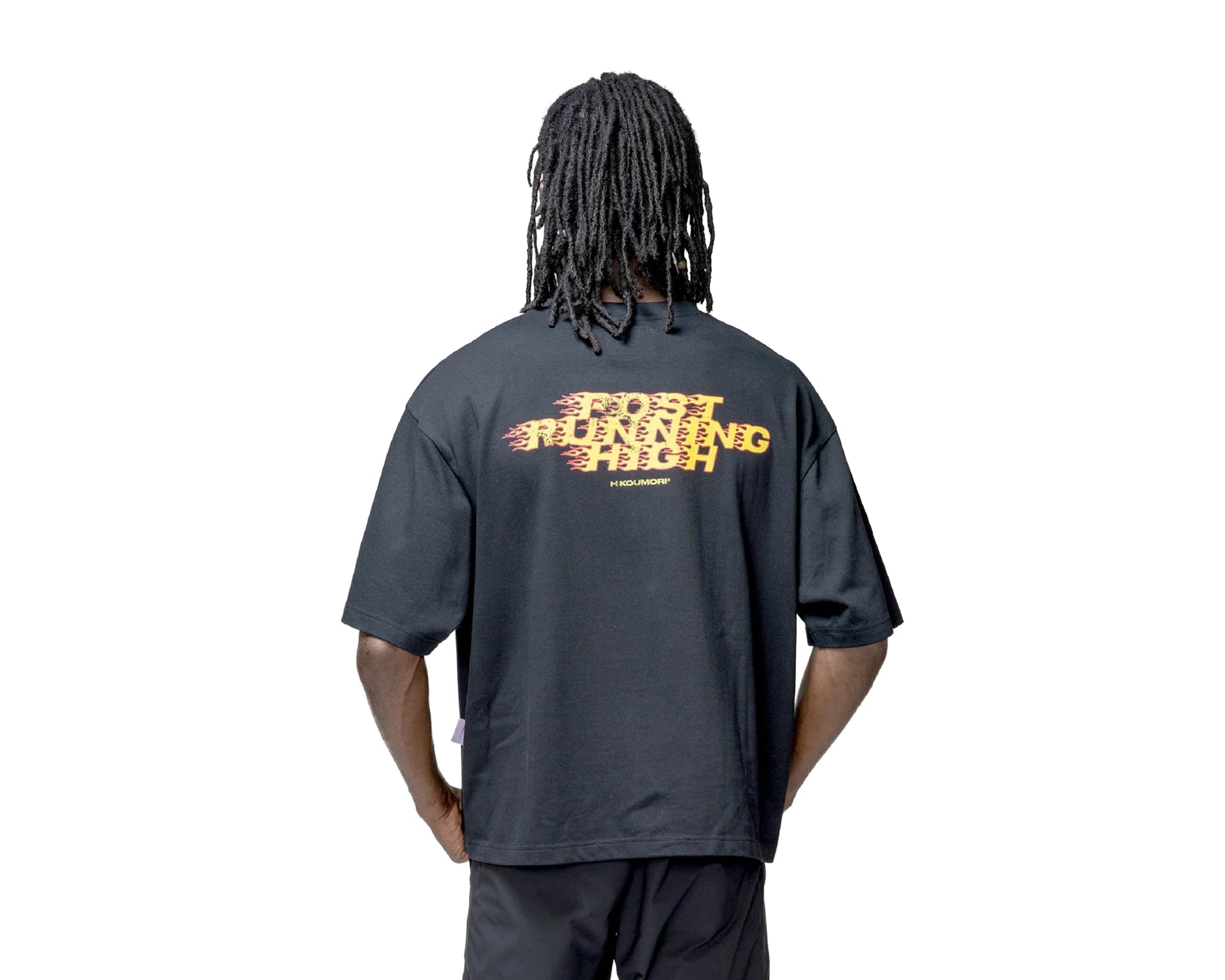 Hermanos Koumori Post Running High Flames Boulder T-shirt Negra