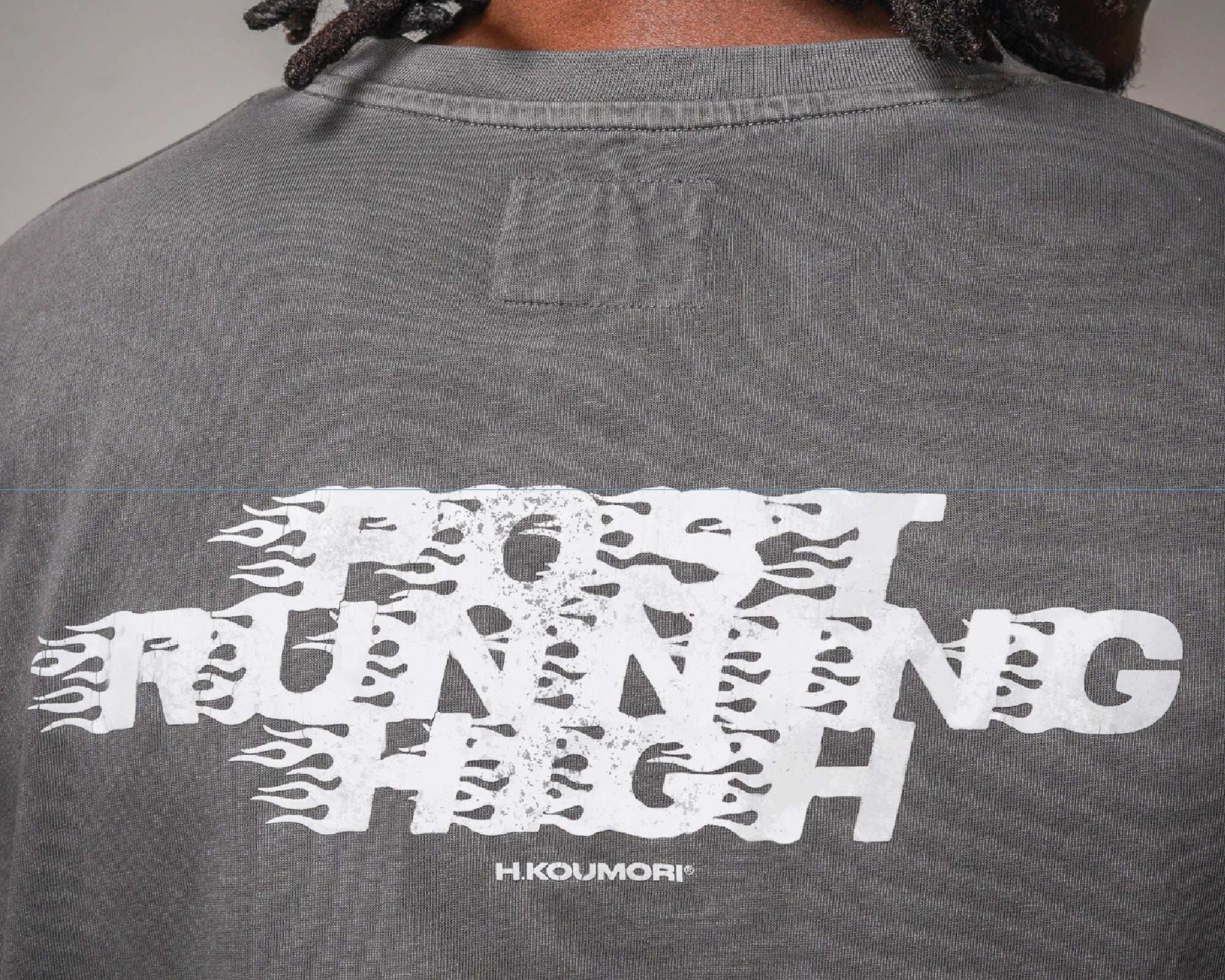 Hermanos Koumori Post Running High Flames Regular T-Shirt Garment Dye