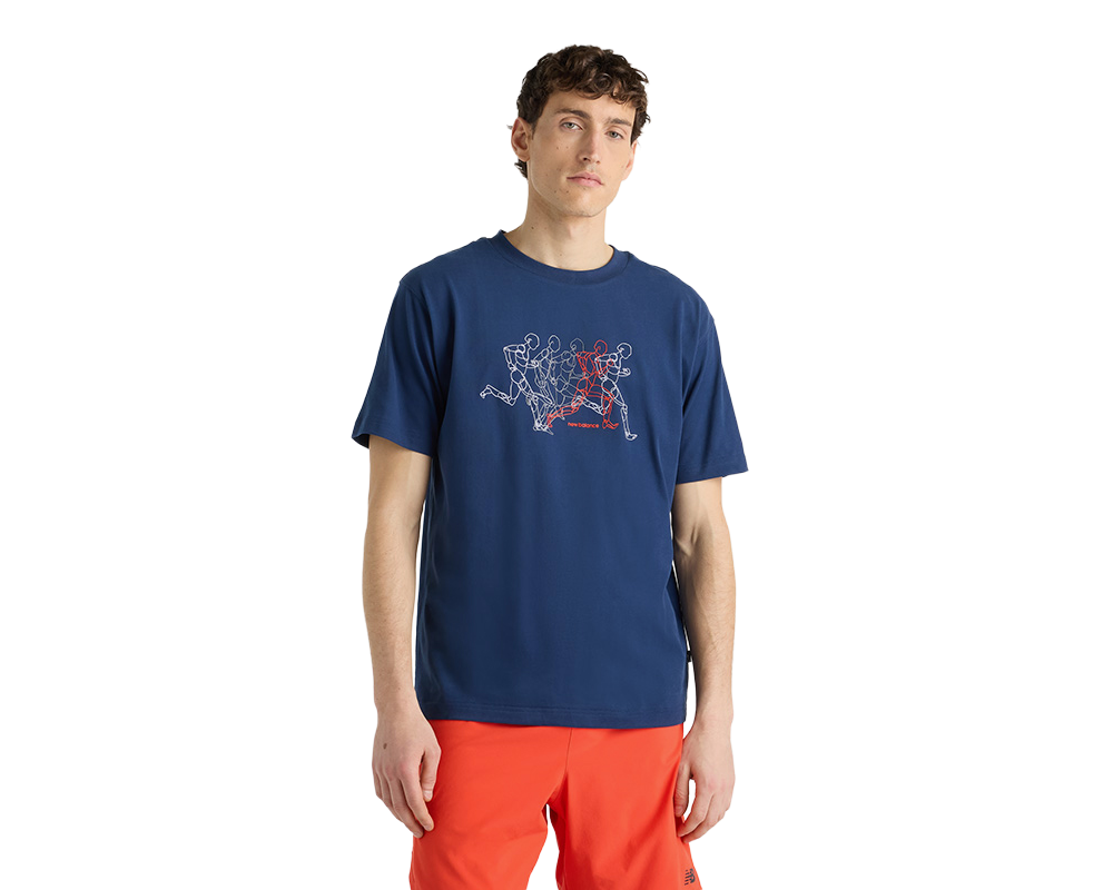 Playera de algodón New Balance Repeat Performance Runner para hombre