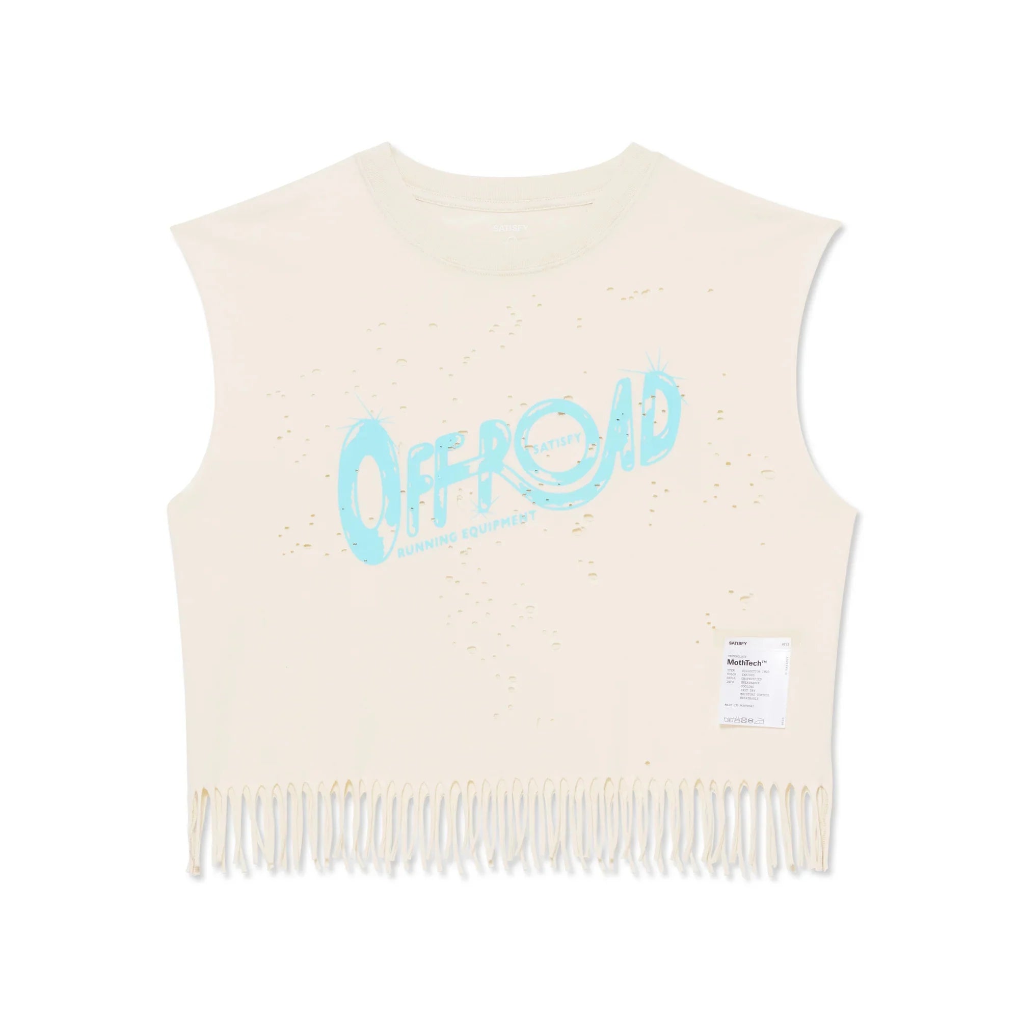 MothTech Cropped Fringed Muscle Tee · Hombre