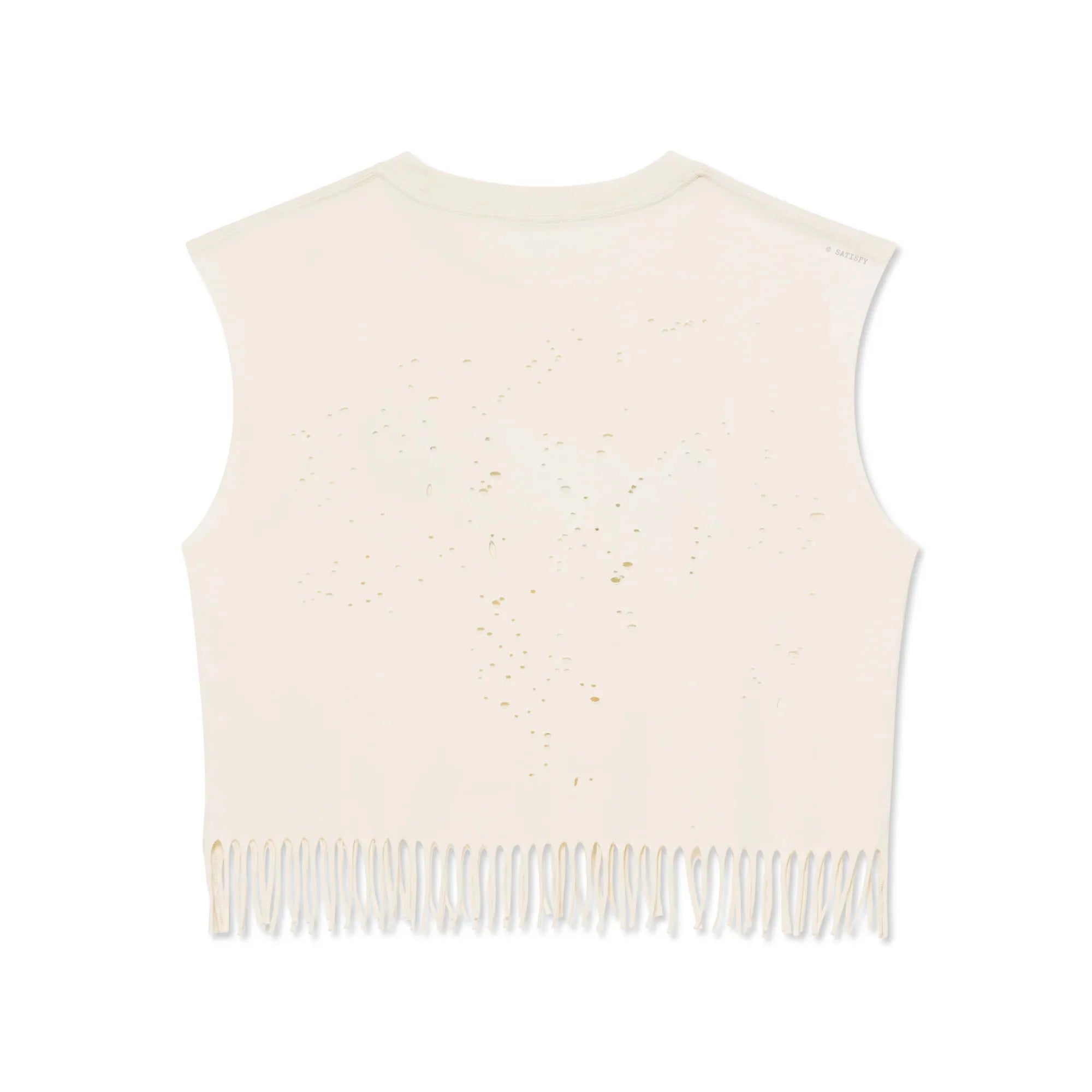 MothTech Cropped Fringed Muscle Tee · Hombre