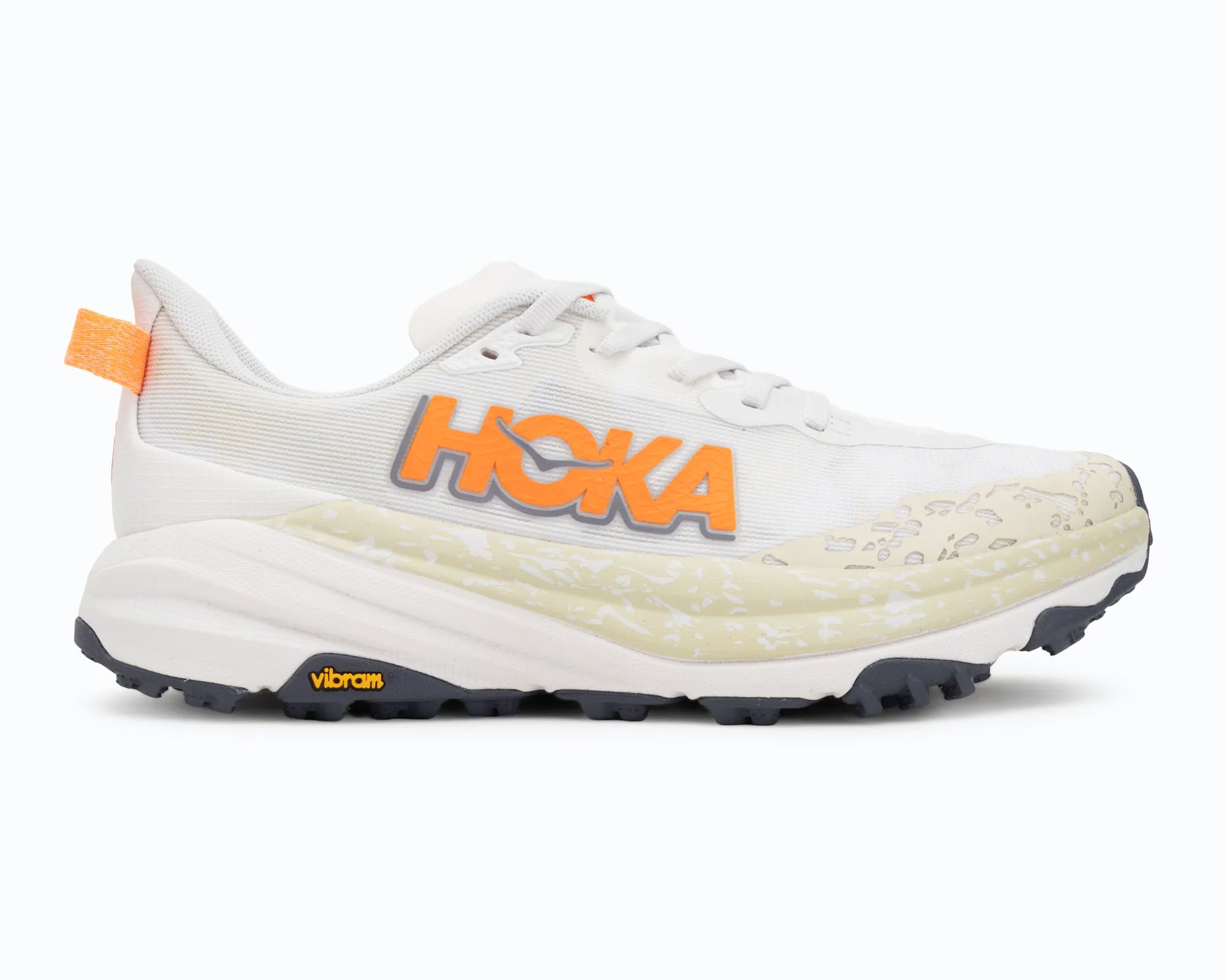 HOKA Speedgoat 6 White/Neon Tangerine Hombre