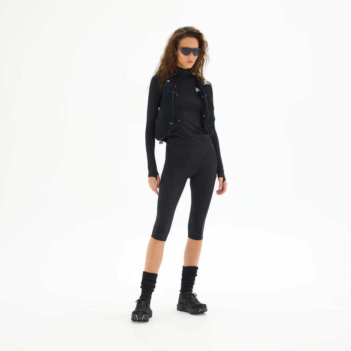 Paneled Long Sleeve Tee, Black · Women