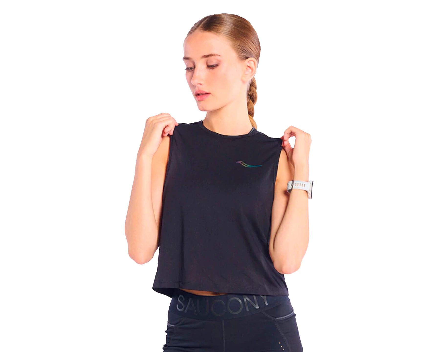 Saucony Stopwatch Crop Tank - Mujer