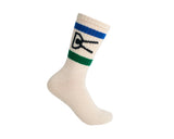 District Vision USA Cotton Socks Cream & Navy/Geen Stripe (2 PACK)