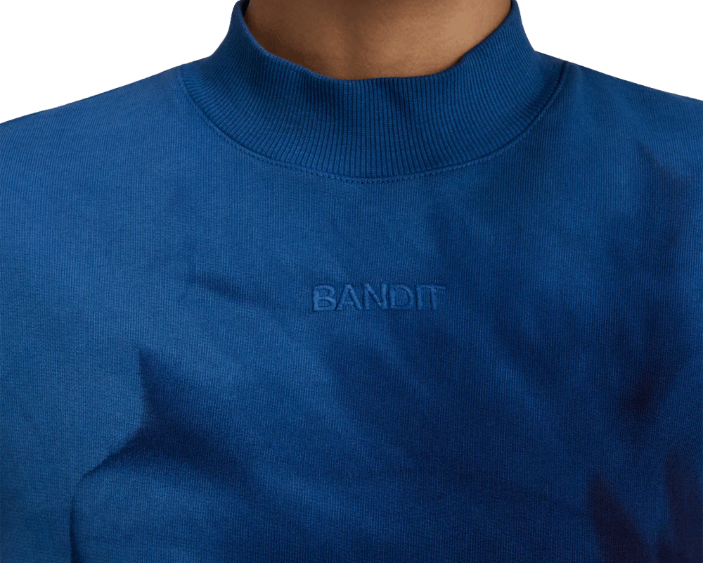 Bandit Cropmock Pullover Aegean Blue Wave Print - Mujer