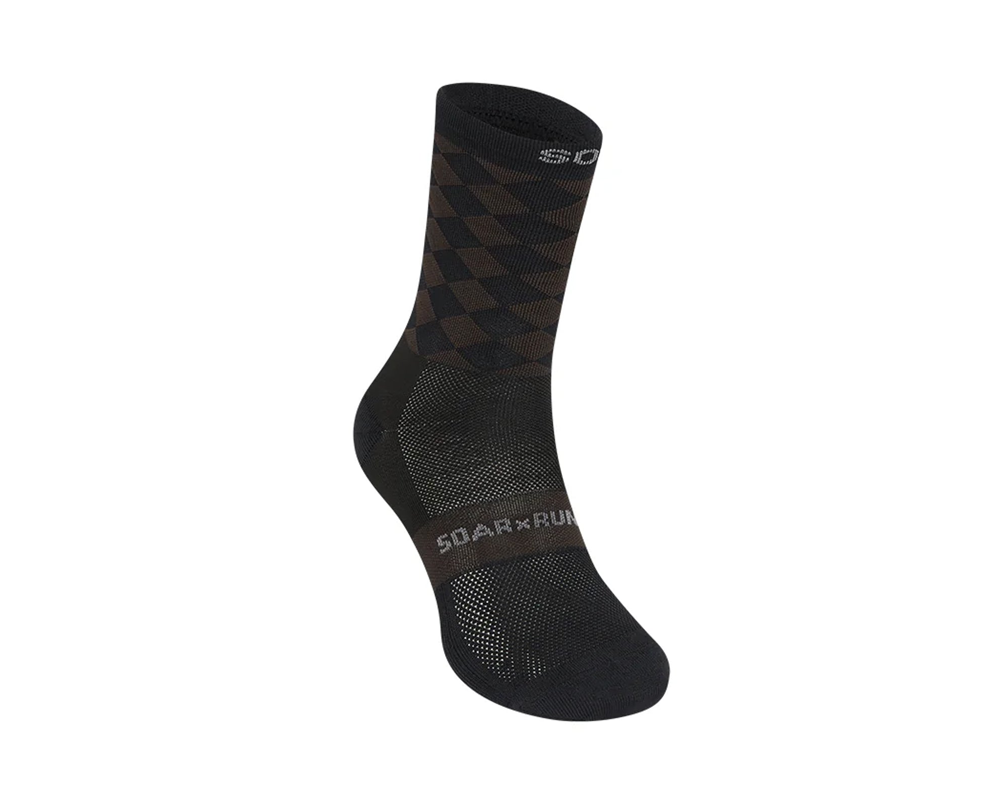 SOAR Diamond Crew Socks Black/Brown