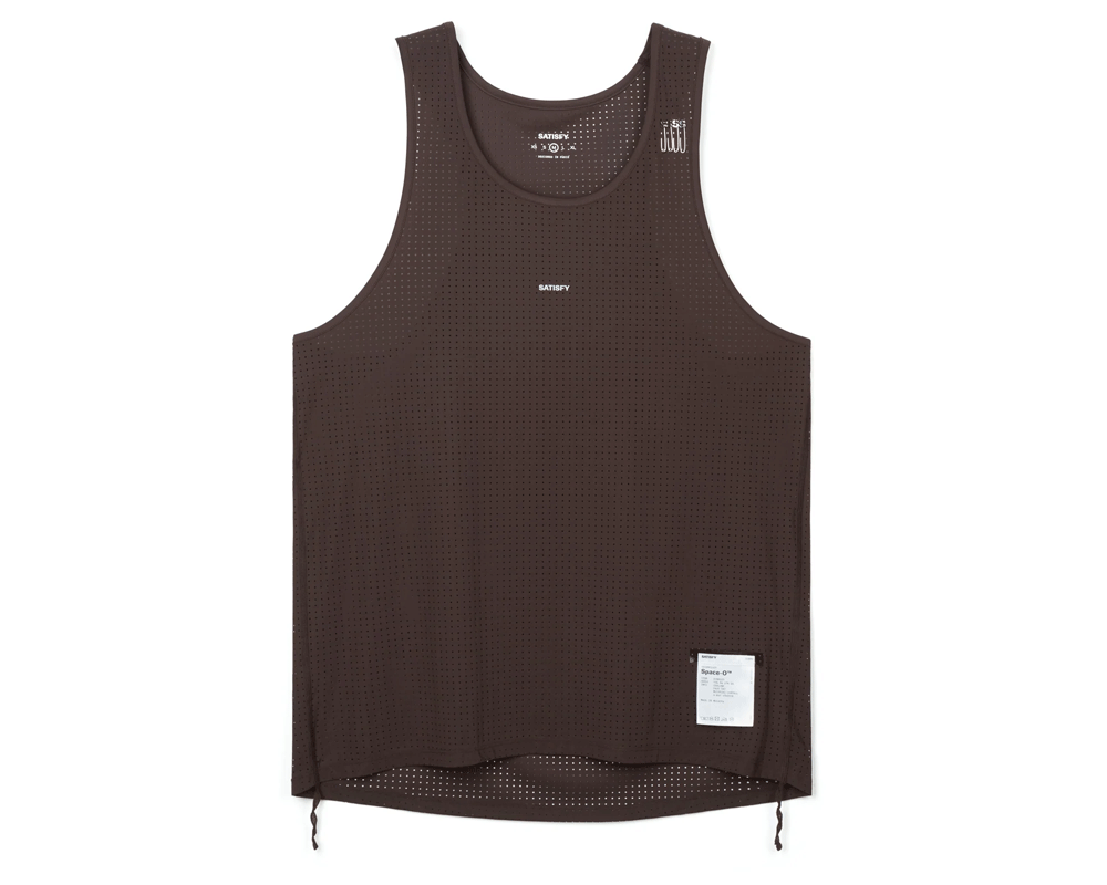 Playera deportiva Satisfy Space-O Singlet Deep Mahogany
