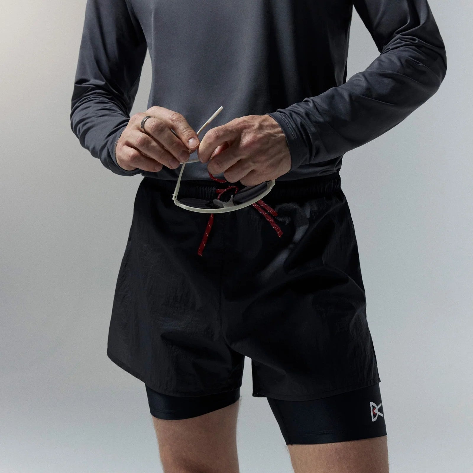 Ripstop Layered Trail Shorts, Black · Men