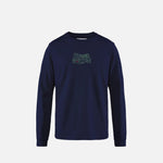 California Cotton Long Sleeve Tee Flower Power Navy · Unisex