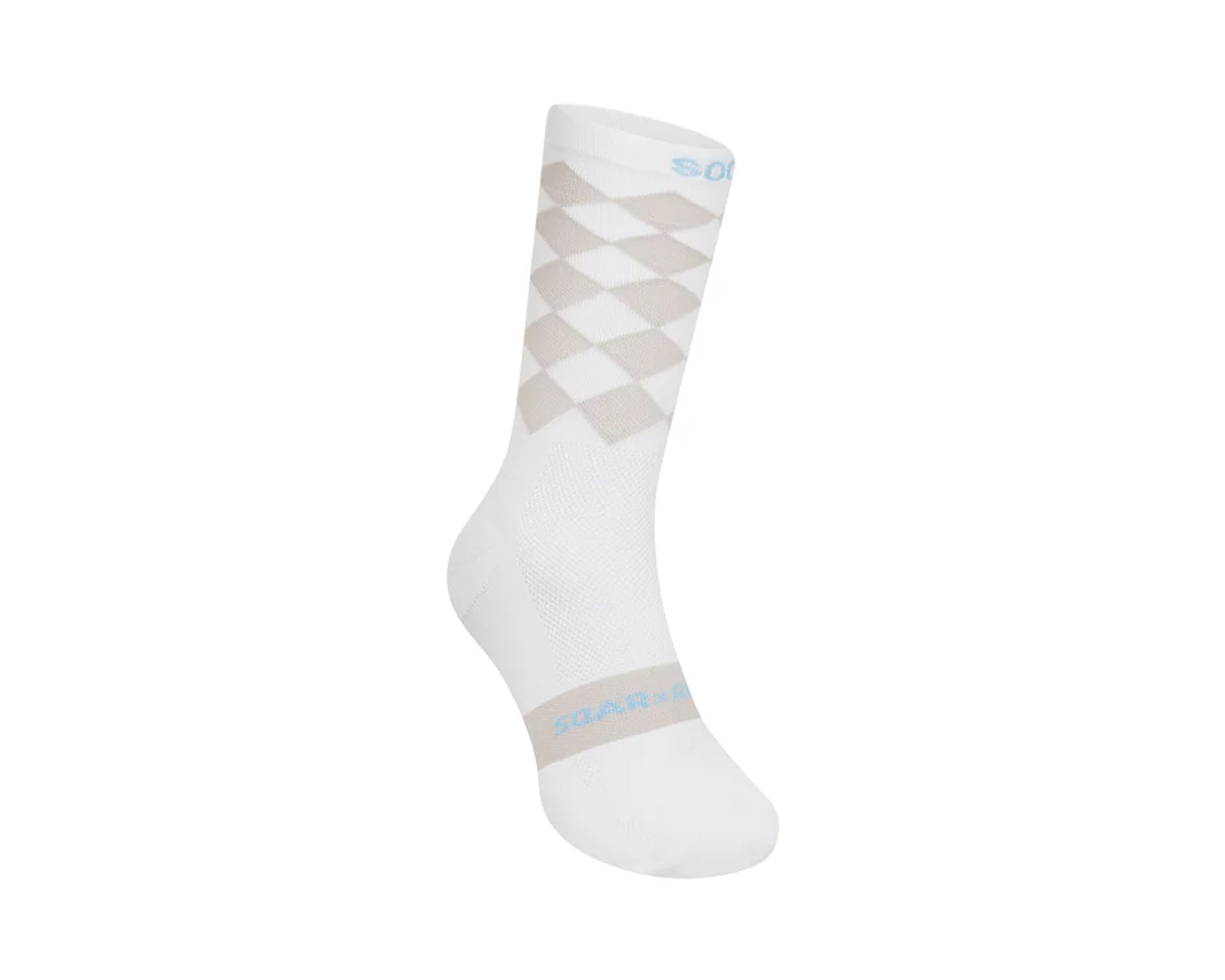 SOAR Diamons Crew Socks White/Light Grey