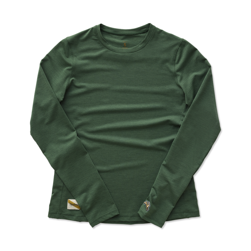 Playera Manga Larga Tracksmith Session Emerald Mujer