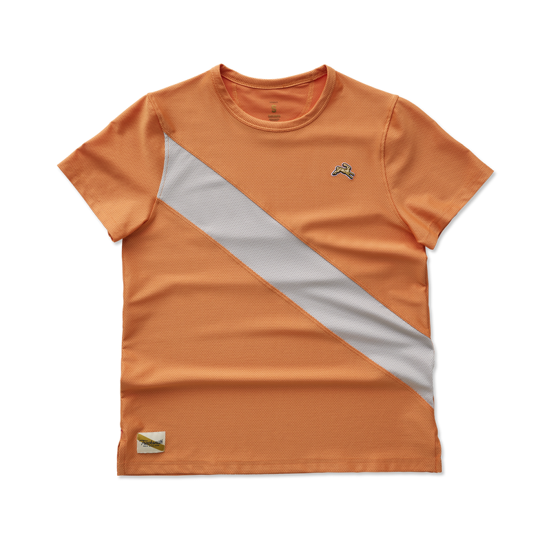 Playera Deportiva Tracksmith Van Cortlandt Coral Gold Mujer