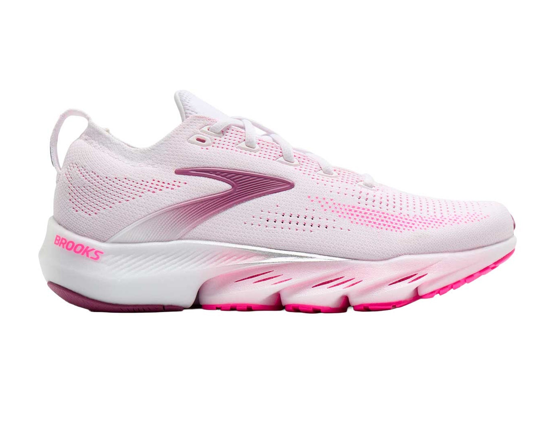 BROOKS Glycerin Flex White Cyber Pink - Mujer