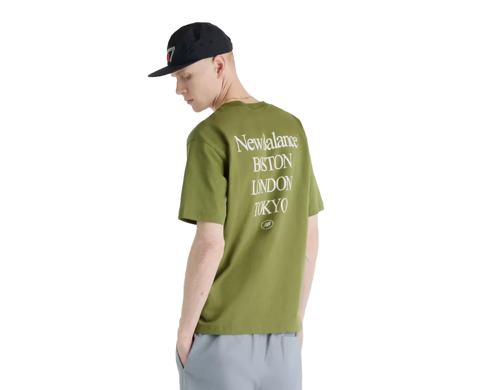 Playera de algodón New Balance International Stamp All City para hombre