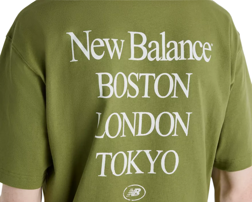 Playera de algodón New Balance International Stamp All City para hombre