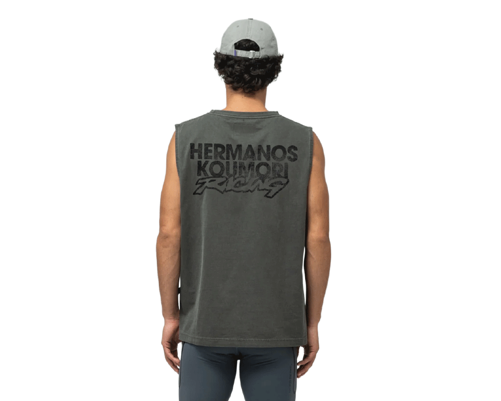 Playera de algodón Hermanos Koumori Side Mark Muscle Hombre