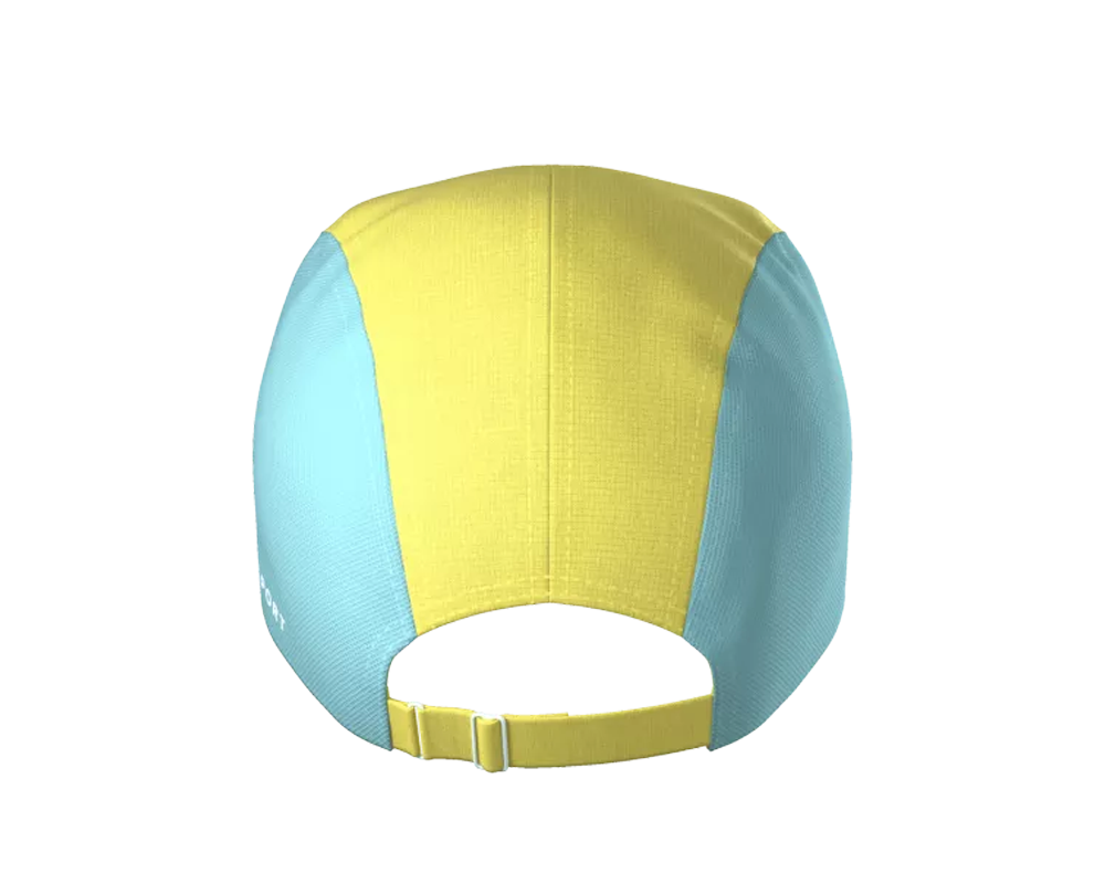 Gorra deportiva de 5 paneles Compressport Lemon/Ether Unisex
