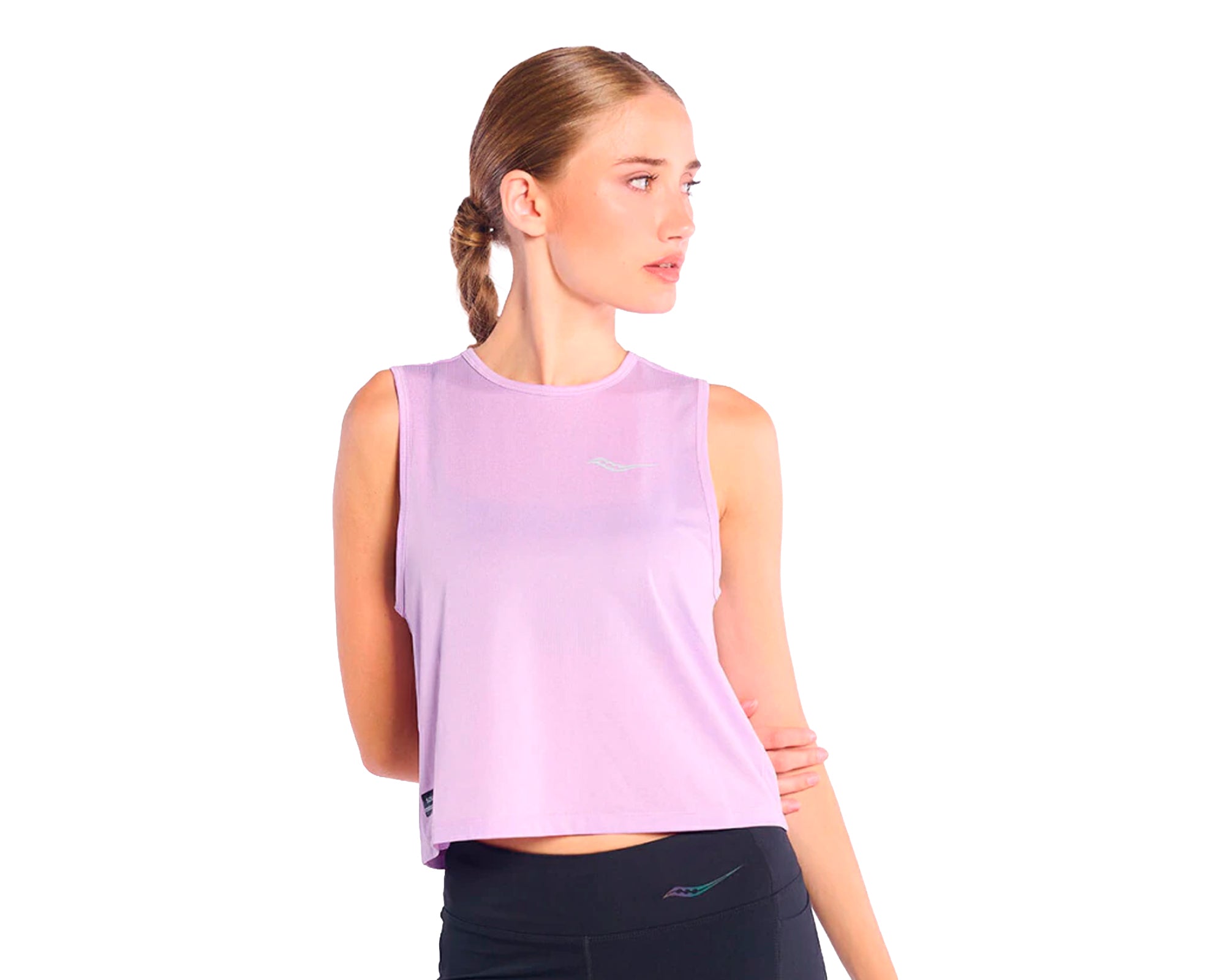 Saucony Stopwatch Crop Tank - Mujer Bright Lilac