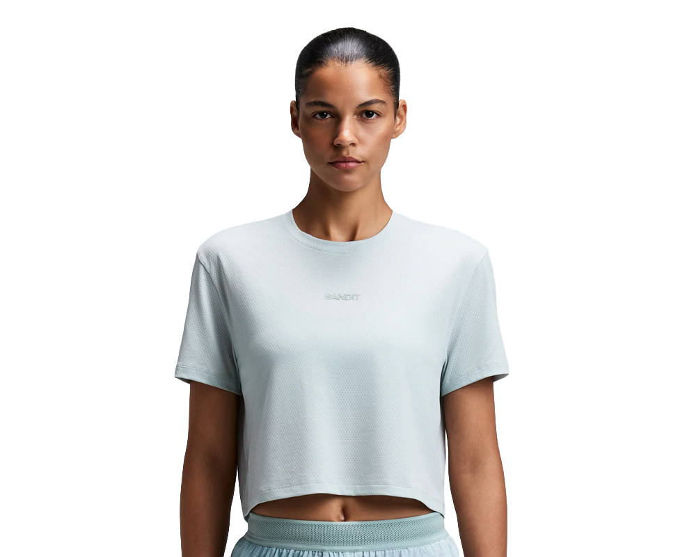 Playera manga corta Bandit Cropped Run Micromesh™ Mujer