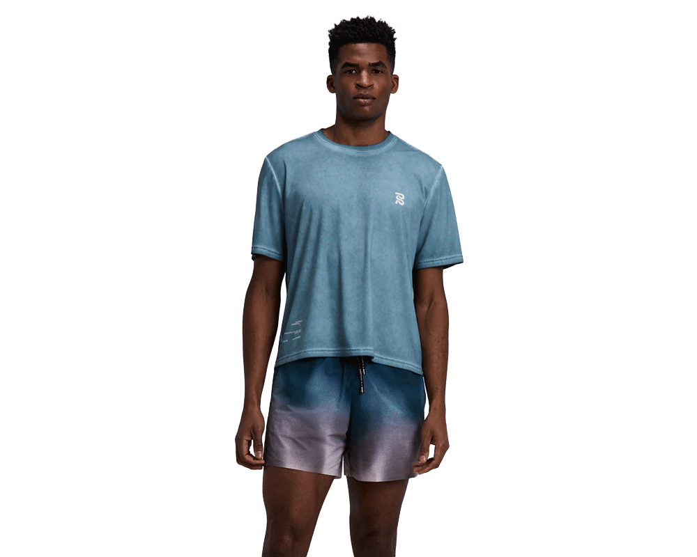 Bandit Vento Next Gen 5" Run Short Tranquil Blue Wave Print - Hombre