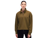 Bandit Women's MacroSoft Grid Quarter Zip Antique Brass - Mujer