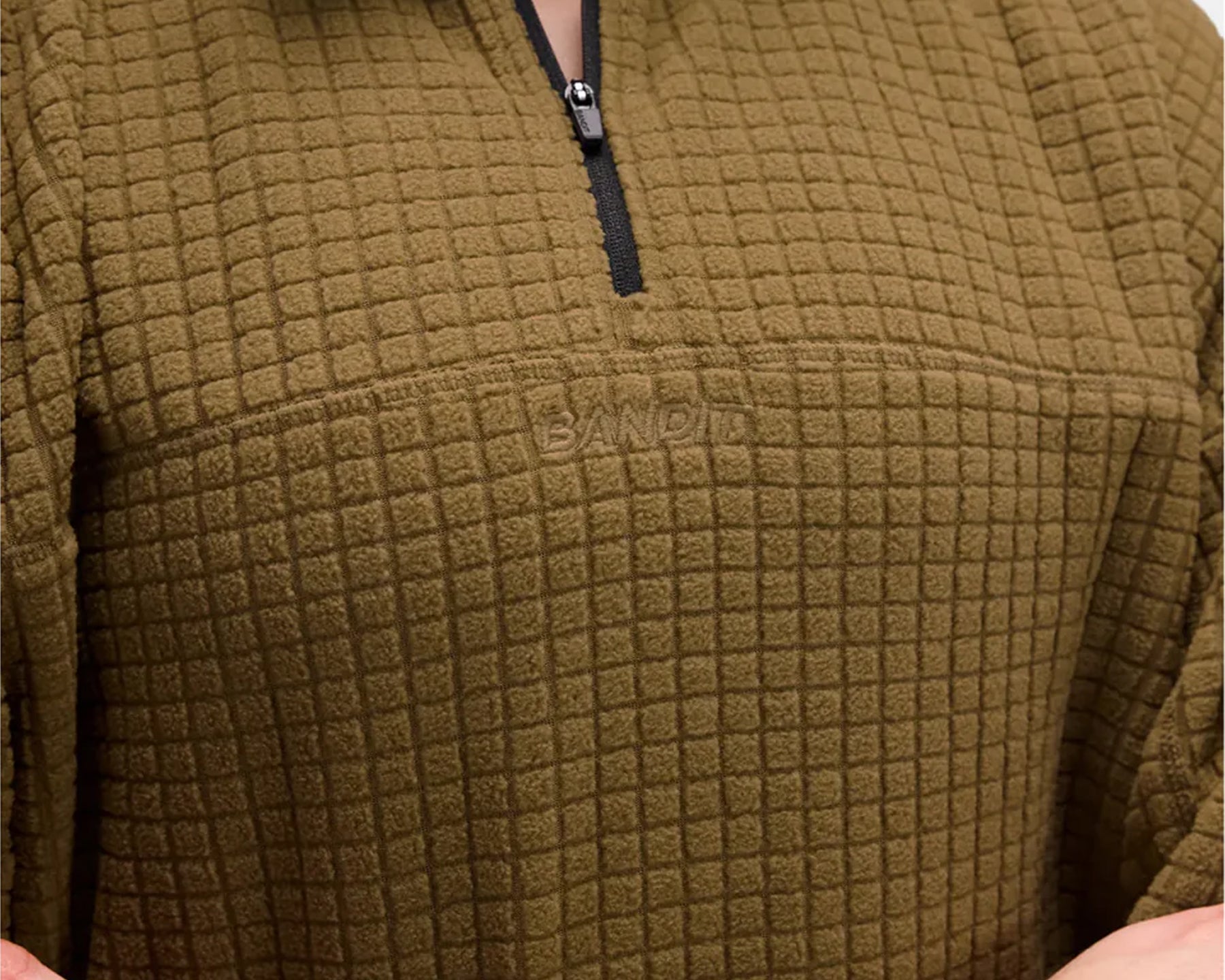 Bandit Women's MacroSoft Grid Quarter Zip Antique Brass - Mujer