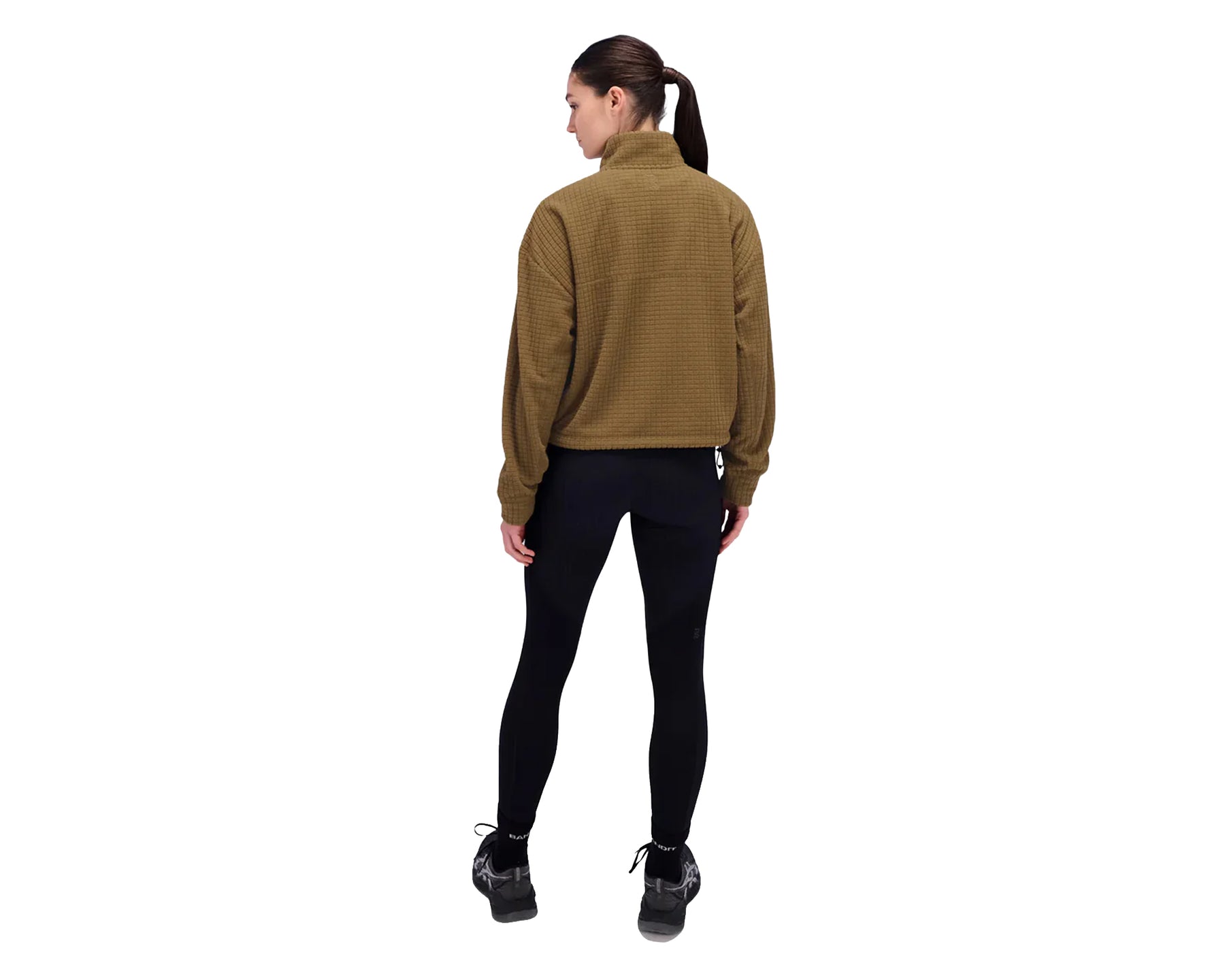 Bandit Women's MacroSoft Grid Quarter Zip Antique Brass - Mujer