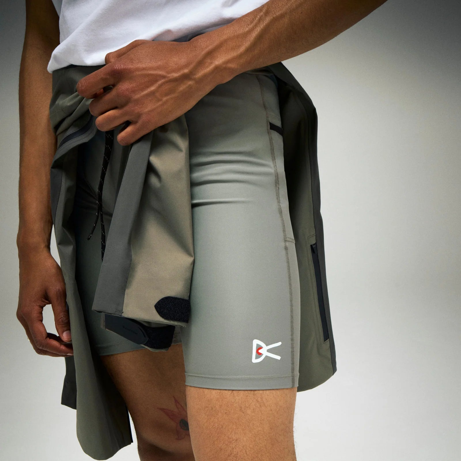 District Vision 9in Recycled Half Tights Ash - Men