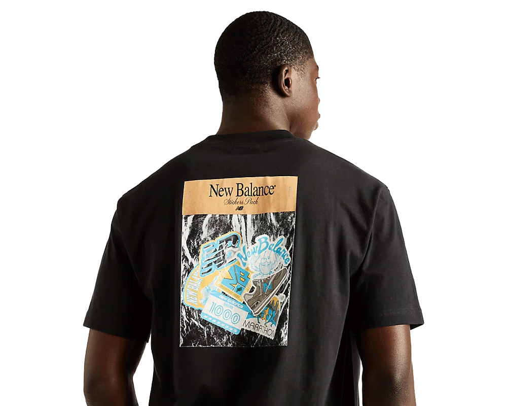 Playera de algodón New Balance Sticker Bundle Pack Hombre