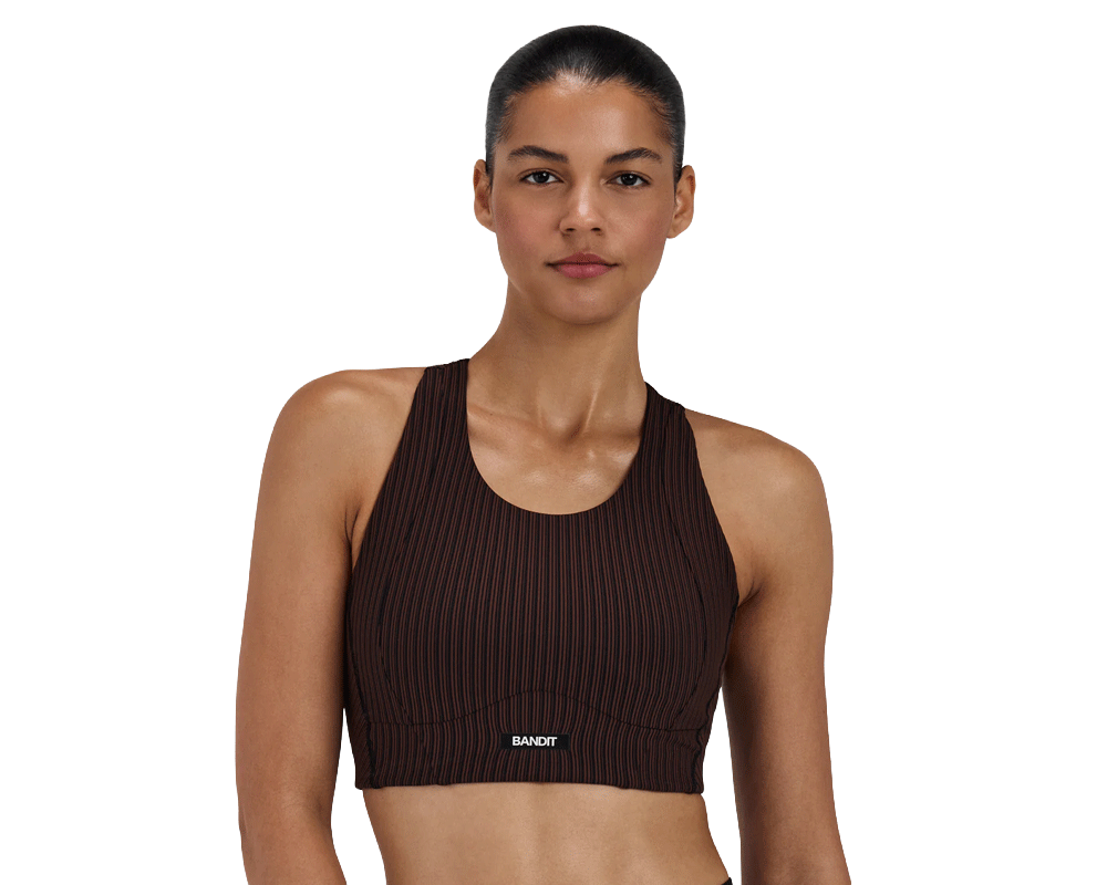 Bandit Striped Cadence Longline Bra Cacao / Black - Mujer Cacao/Black