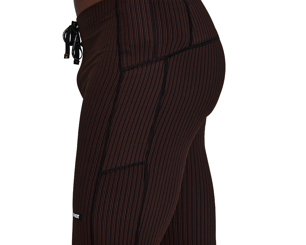 Bandit Striped Cadence™ 7 Pocket Lined Half Tights  Cacao / Black - Hombre