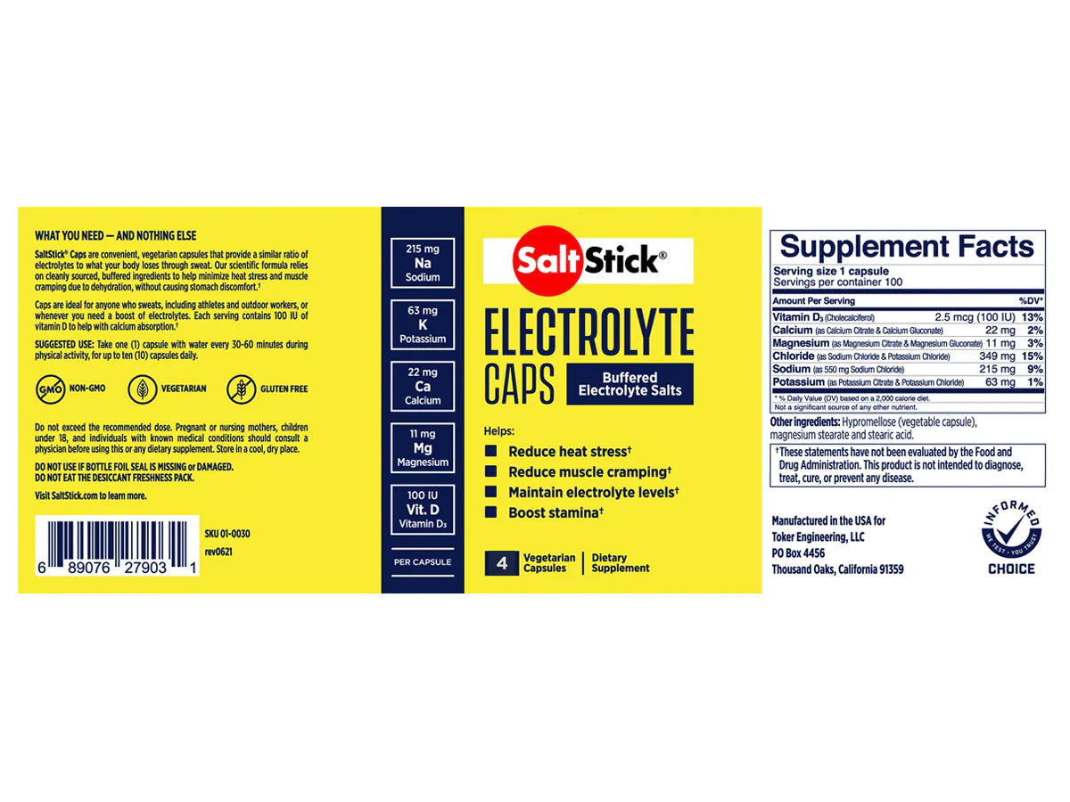 SaltStick Caps (4 Capsules Mineral Salt Electrolytes)