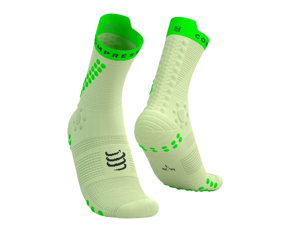 Calcetines Compressports  Pro Racing Socks Neon Green V4.0 Trail