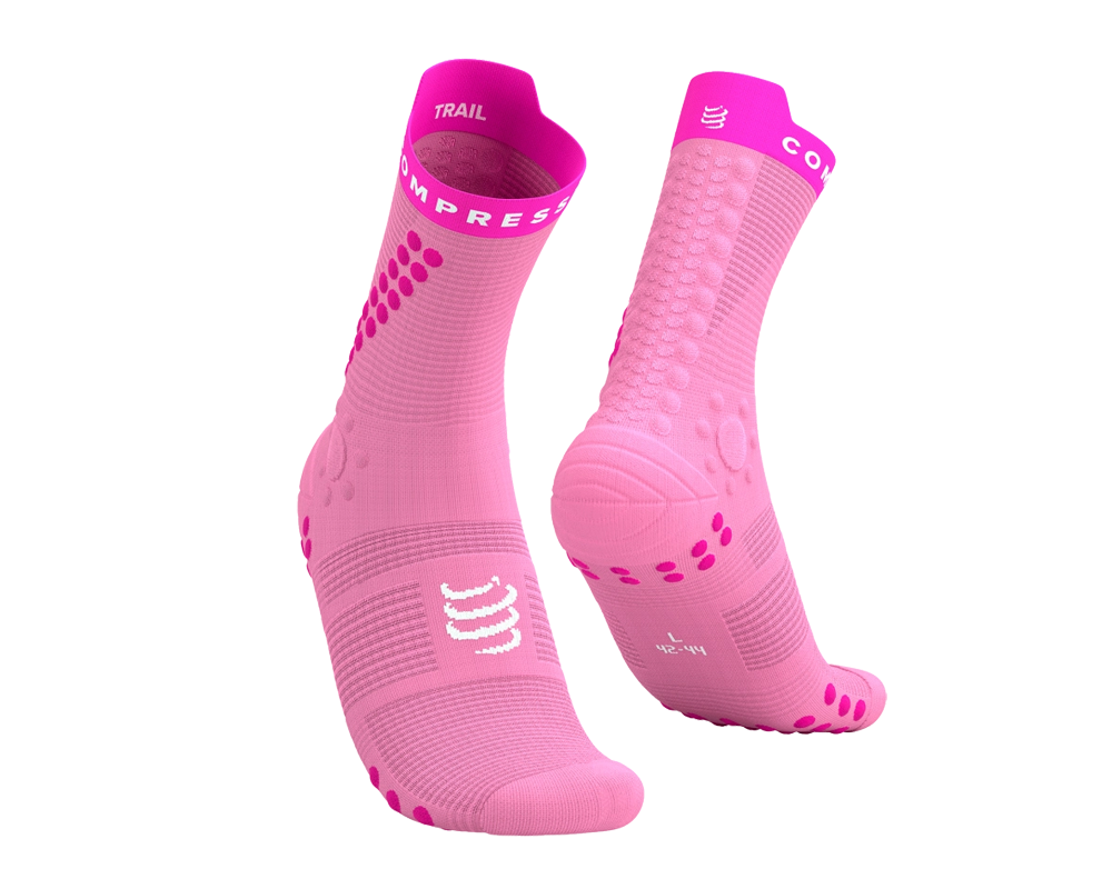 Calcetines Compressports  Pro Racing Socks Neon Pink V4.0 Trail