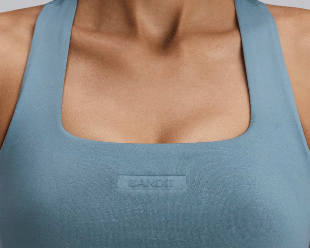 Bandit Stamina-V Square Neck Run Bra Tranquil Blue - Mujer