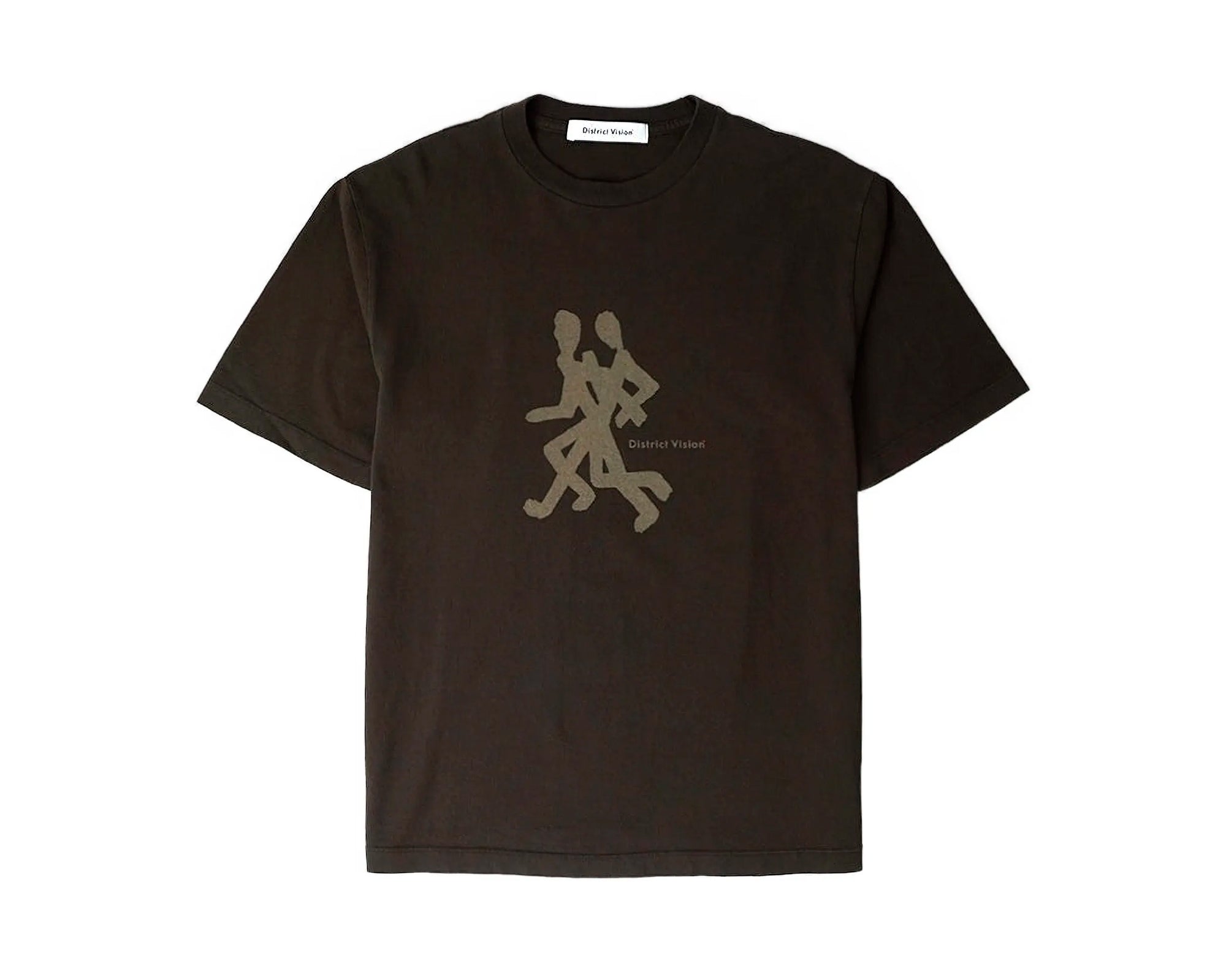 District Vision - California Cotton Tee Runners Deep Brown Vintage