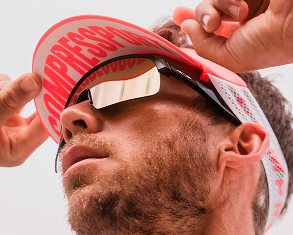 Visera deportiva Compressport Pro Racing Fluo Red Unisex