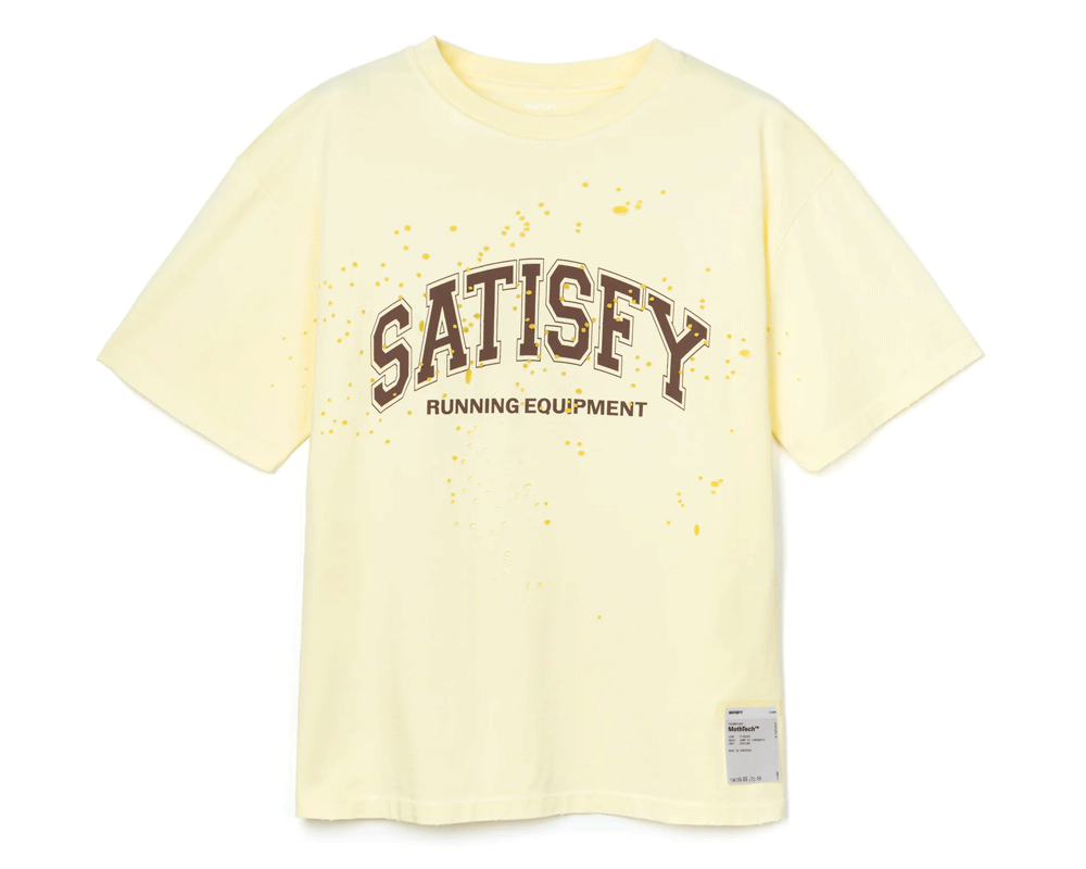 Playera Deportiva Satisfy MothTech Aged Yellow Transparent