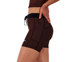 Bandit Striped Cadence™ 5" Compression Shorts Cacao/Black - Mujer